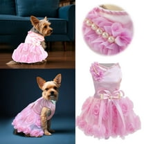 Pet Dresses for Spring Summer Cute Rose Floral Dog Cat Puppy Outfit Comfortable Fashionable Pet Apparel