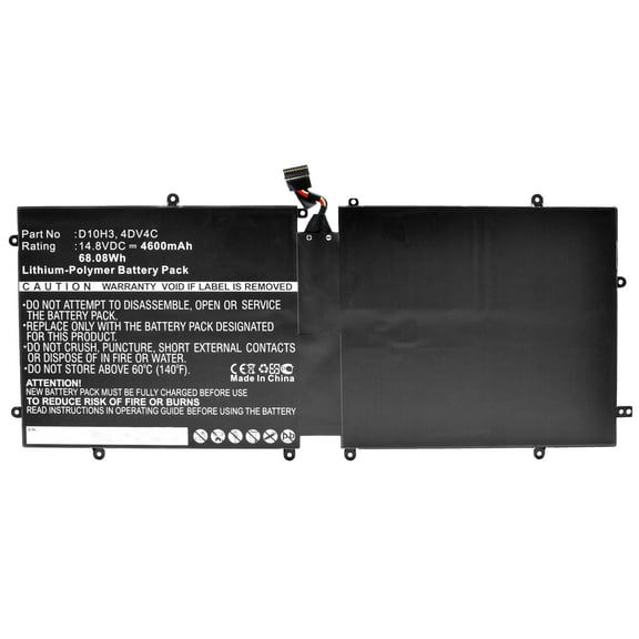 Batteries N Accessories BNA-WB-P4554 Laptops Battery - Li-Pol, 14.8V, 4600 mAh, Ultra High Capacity Battery - Replacement for Dell 4DV4C Battery