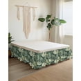thumbnail image 2 of Palm Leaves Wrap Around Bed Skirts for California King Bed 18" Drop,Bed Skirt with Adjustable Elastic Belt Dust Ruffle Bed Valance for Bedroom Country Summer Botanical Tropical Plants Bed Frame Cover, 2 of 7