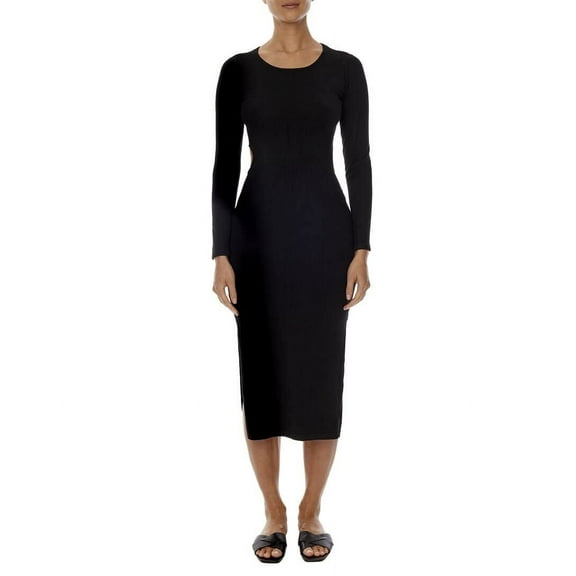 LBLC The Label Kim Long Sleeve Open Back Dress Black LG