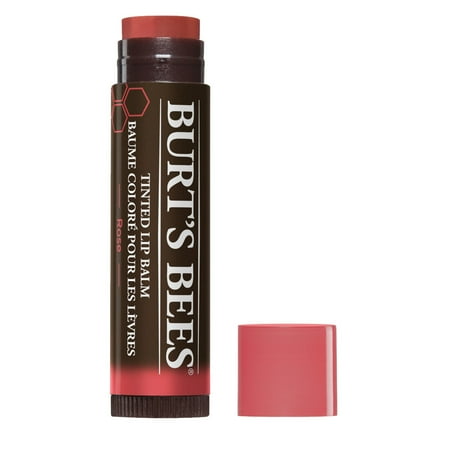 Burt's Bees 100% Natural Origin Moisturizing Tinted Lip Balm with Shea Butter, Rose, 1 Tube