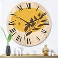 thumbnail image 2 of Designart 'Abstract Moon and Yellow Sun With Tropical Leaf II' Modern Wood Wall Clock, 2 of 5