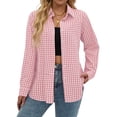 thumbnail image 2 of Fantaslook Plaid Button Down Shirts for Women Dressy Casual Long Sleeve Shirts Collared Work Blouses Tops, 2 of 10