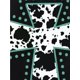thumbnail image 4 of Cross Print Crew Neck T-Shirt, Casual Short Sleeve Top For Spring & Summer, Women's Clothing, 4 of 5