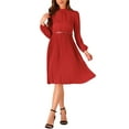 thumbnail image 2 of INSPIRE CHIC Women's Work Shirt Dress Long Sleeve Pleated Midi Dresses, 2 of 4
