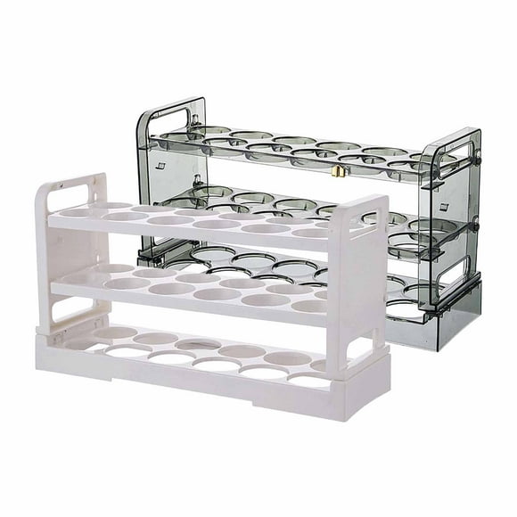 Abbracc Multi Layer Egg Storage Box Dispenser Egg Holder Case , White Green, 11.81inchx6.89inchx3.94inch