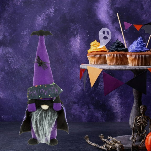 BGZLEU Halloween Gnomes Plush Decor,Witch Scandinavian Tomte Nisse Gnome Swedish Table Decorations Handmade Gnome Decoraion for Home,B