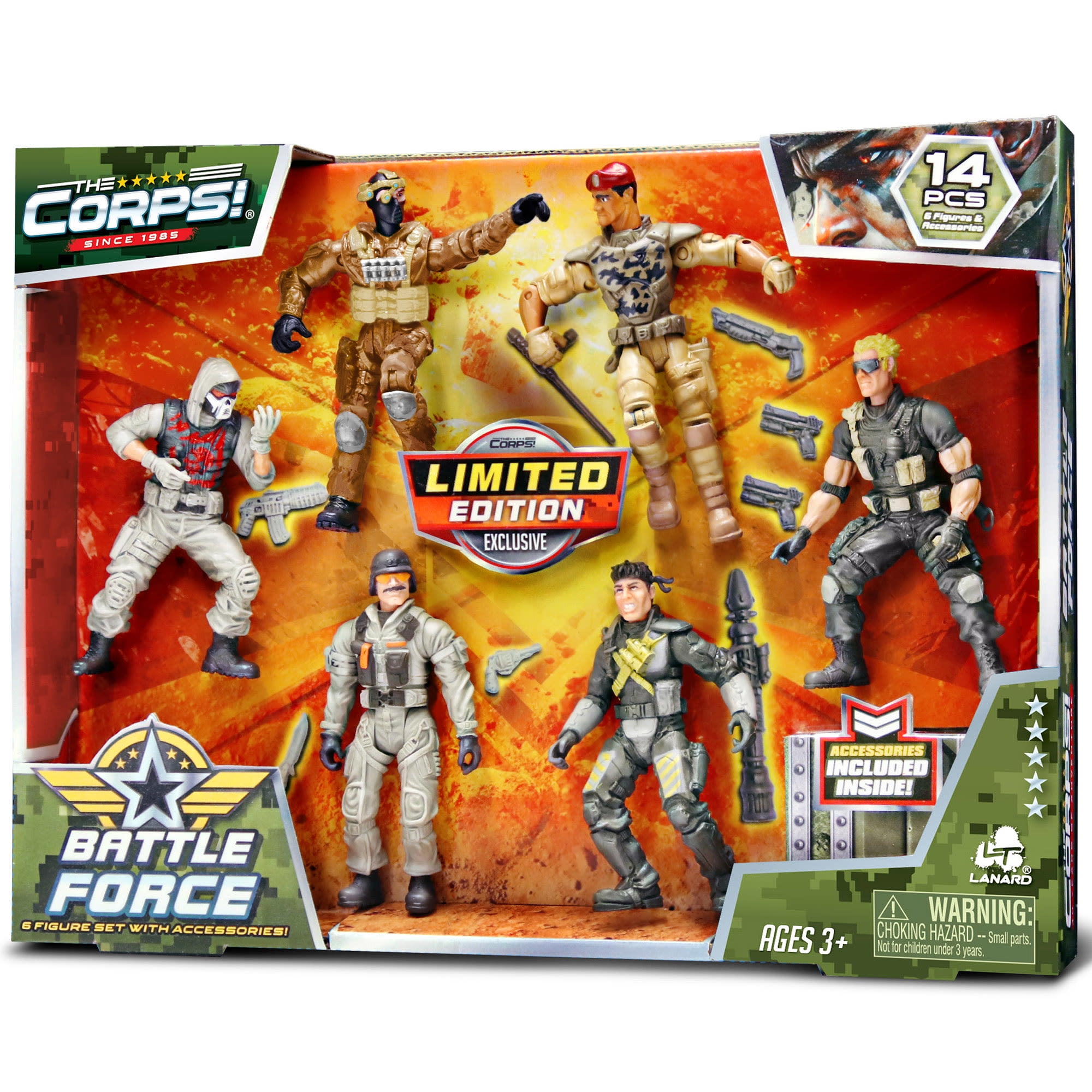 Lanard The Corps! Battle Force - 6 Pack Action Figures, Fully