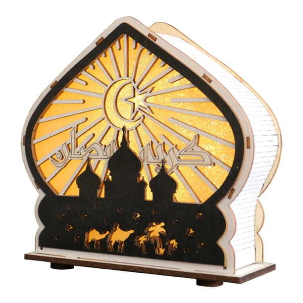 Decoración de mesa de Ramadán de madera para el hogar, adorno decorativo, regalo religioso Estilo A
