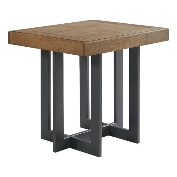 Intercon Furniture Eden 22" Modern Wood and Metal End Table in Brown