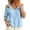 Light Blue, variant on Edvintorg Women's Plus Size Tops Cold Shoulder 3/4 Sleeve V Neck Lightweight Loose Casual Pullover Shirt Fashion Clothing Black XL