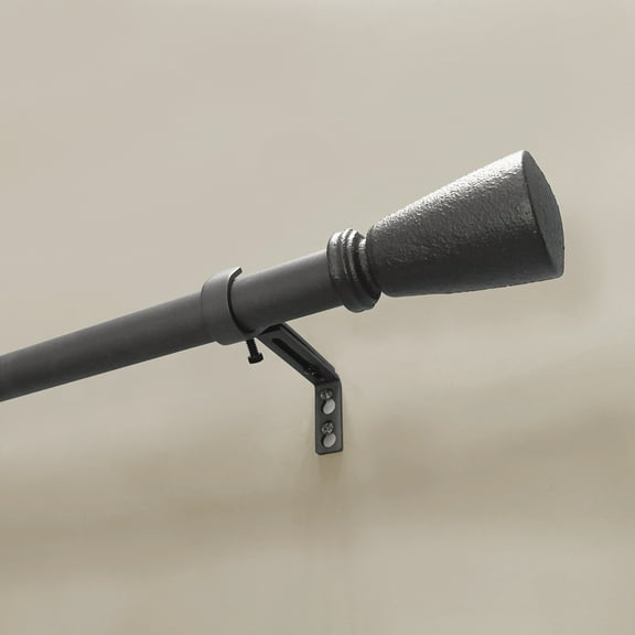 Better Homes & Gardens 1” Adjustable Single Curtain Rod, Cast Iron Cone Rod