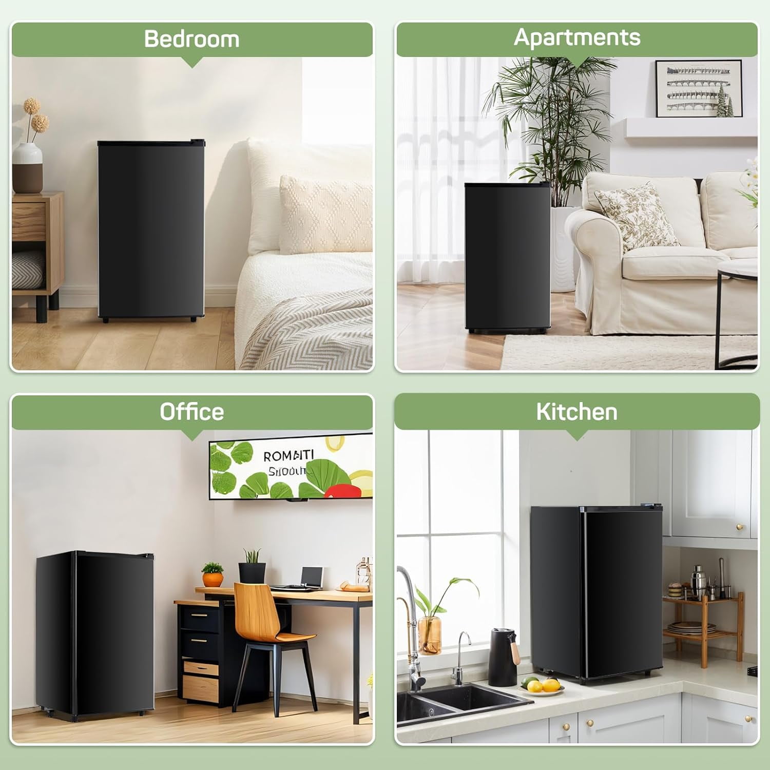 Simenmax 3.2 Cu.ft Single Door Mini Fridge, Black