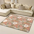 thumbnail image 1 of DouZhe Tapis de Sol Antidérapant Lavable en Machine Motif Floral Rétro, Style Rose, 63x48 Pouces, 1 of 6