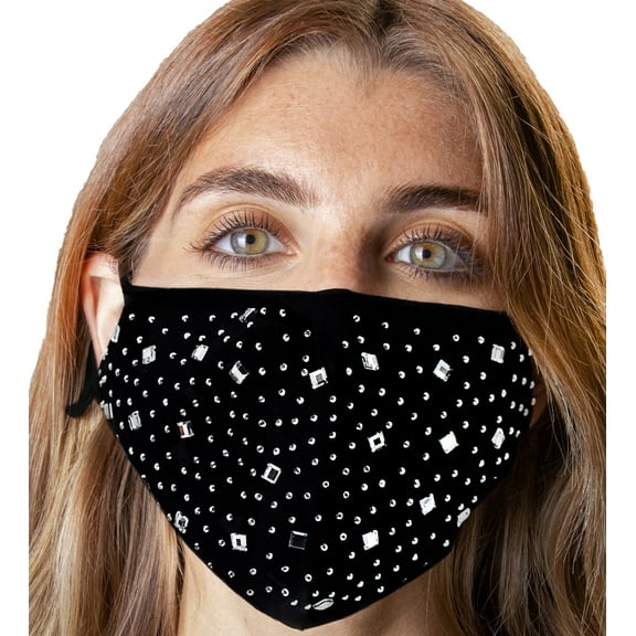 Jessica McClinktock 2 Piece Pack Face Mask Rhinestone/Solid