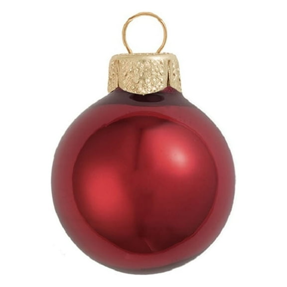 Whitehurst Petite Pearl Finish Glass Christmas Ball Ornaments - 1.25" (30mm) - Burgundy - 40ct