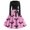Pink, variant on WTOBBY Women's Fashion Round Neck Casual Slim Halloween Printed Long Sleeve Audrey Hepburn Style Dress with Retro Design for Party and Everyday Wear ,Black L