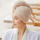 thumbnail image 2 of Gorro de ducha para mujer, impermeable, protección para el cabello, ajuste elástico, conserva el peinado, talla única., 2 of 4