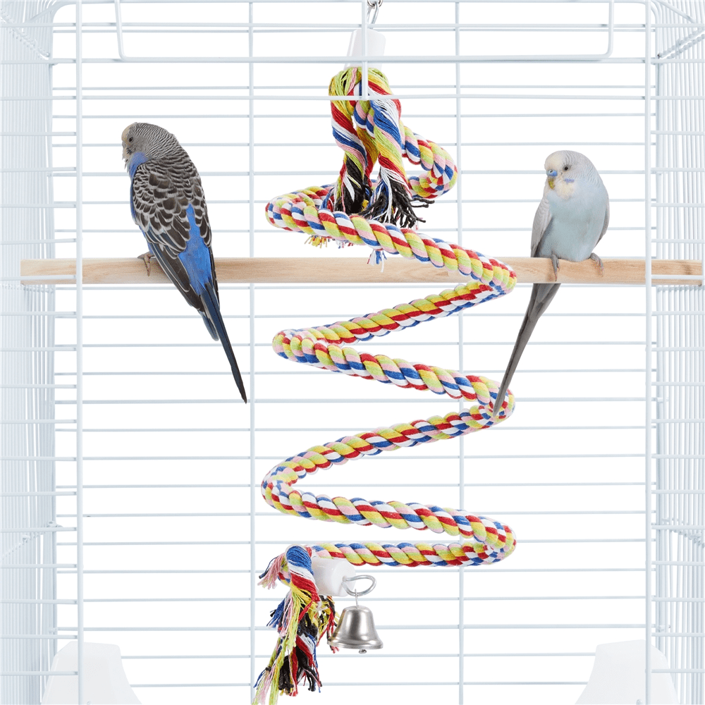 Yaheetech 23" H Small Travel Bird Cage with Open Play Top and Feeder, White