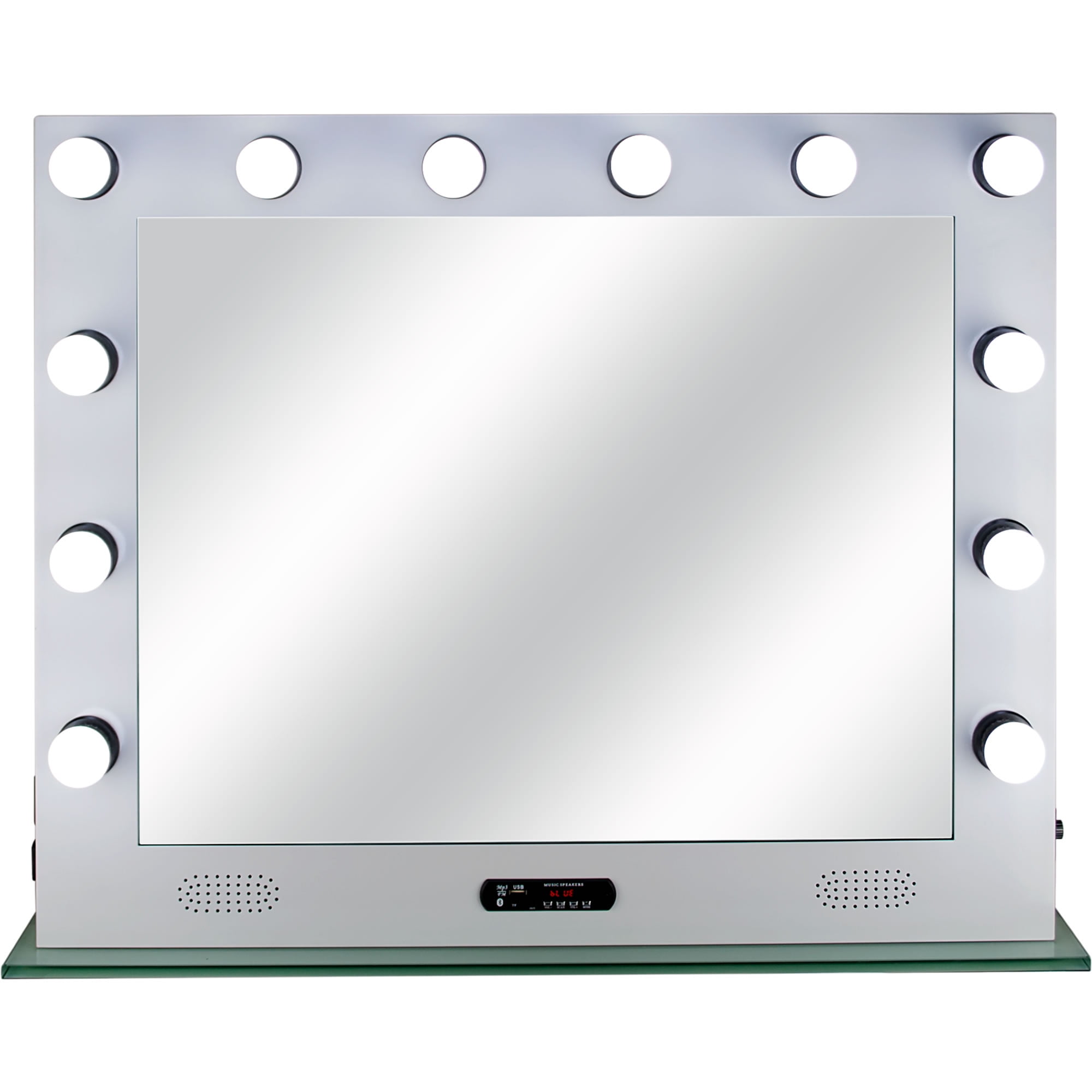 White 12 Dimmable LED Light Metal Body and Glass Base Hollywood XL
