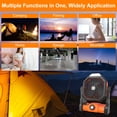 Fohil 5400mAh Camping Fan, USB Portable Rechargeable Tent Fan with LED Light for Outdoor Modern