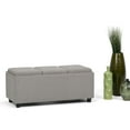 thumbnail image 2 of Avalon 42 inch Wide Contemporary Storage Ottoman in Cloud Grey Linen Look Fabric, 2 of 6