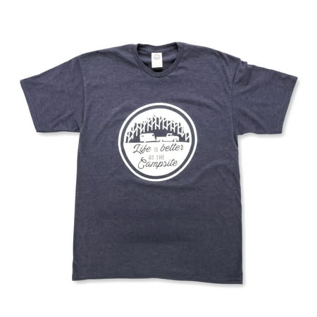 Burberry Xxl Shirt Life is Better at The Campsite Navy Blue T-Shirt Soft Cotton Blend, Comfortable Material, Great for a Gym Shirt - XXL (53216) ()