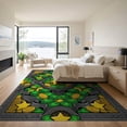 thumbnail image 3 of ODIKA 9'x12' Washable Area Rug Cartoon Graphic Stacks Men Movie Funky Designer Guys Mens Refined for Dining Room, Basement, Large Office, Non-Slip Chair-Friendly, 3 of 7