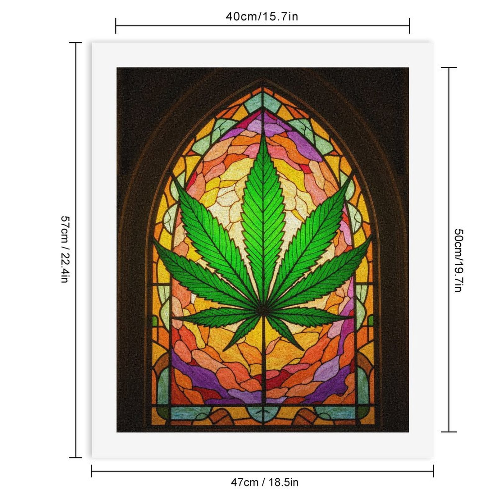 Paint by Numbers Kit for Adults, Colorful Leaf Stained Glass Art Paint by Numbers, Easy Paint by Numbers Kit for Adults Beginner, DIY Adult Paint by Number Kits on Canvas, Home Decor