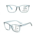 thumbnail image 1 of Progressive Multifocus Reading Glasses Blue Light Blocking Computer Readers for Women Men Rectangular Eyewear Lightweight Magnification Presbyopia Eyeglasses,Blue, +3.00, 1 of 8