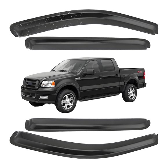 4Pcs Set For 2004-2008 FORD F-150 CREW CAB Window Vent Visor Shades Rain Guards