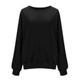 thumbnail image 5 of XPMWRP Long Sleeve Shirts for Womens Fashion Business Casual Crew Neck Pullover Sweaters Trendy Loose Ribbed Knit Tunic Blouse Black M, 5 of 9