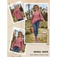 thumbnail image 7 of NFTOEIULA Women Button V Neck Lantern Sleeve Chest Pocket Side Slit Hem Hoodie, 7 of 7