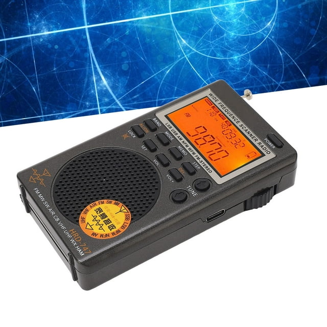 Receptor DSP Portátil, FM MW SW SSB LSB AIR CB VHF UBD WX Receptor De Banda Completa 3.7V 1000mAh Soporte De Batería 8 Ohm 1W Altavoz Para Estudio De Radiodifusión