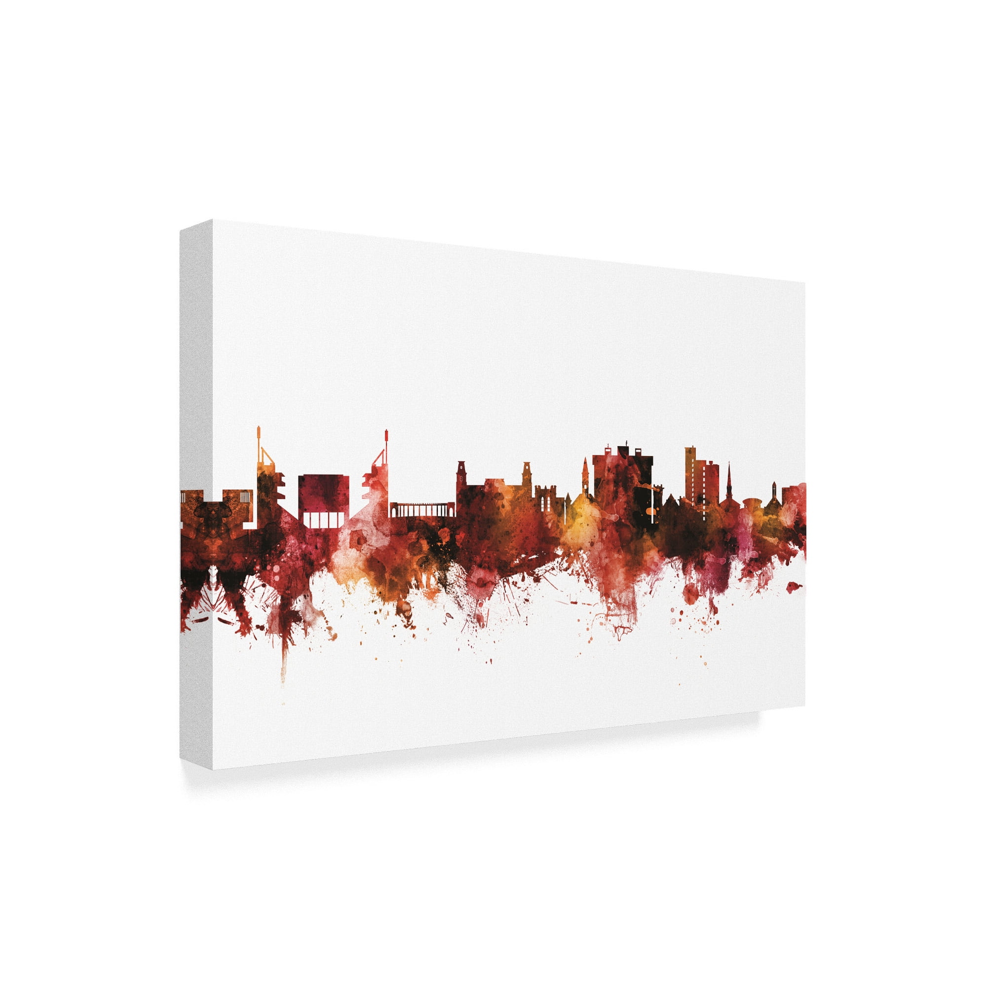 Trademark Fine Art 'Fayetteville Arkansas Skyline Red' Canvas Art by Michael Tompsett