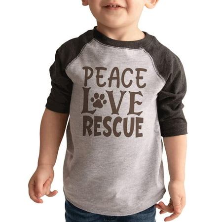 

7 ate 9 Apparel Kids Pet Lover Shirts - Peace Love Rescue Grey Shirt 4T