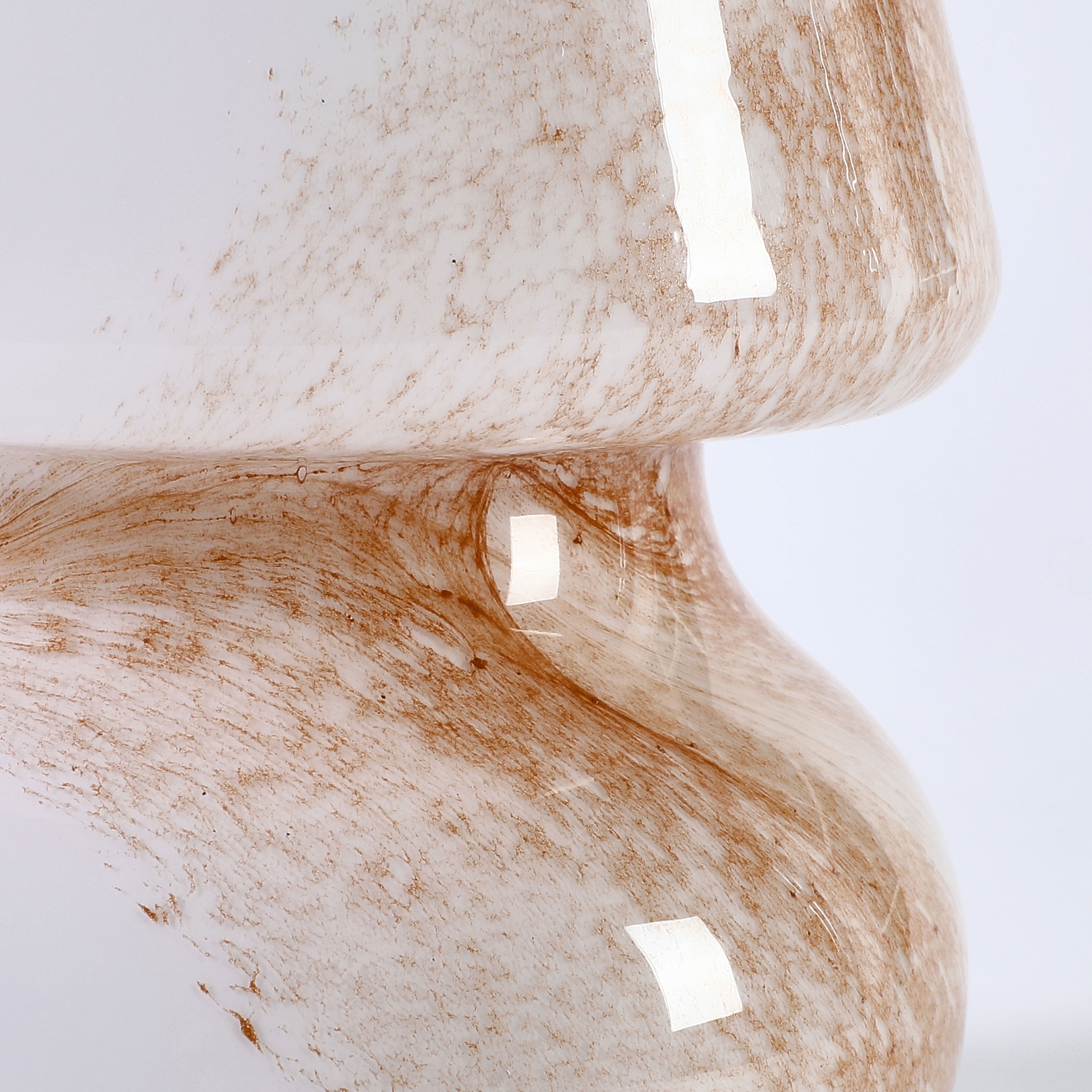 Urban Shop Brown Marble Glass Mushroom Lamp, 10" H x 7.5" W, Plug in