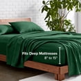 thumbnail image 5 of Bare Home Premium 1800 Collection 4-Piece Bed Sheet Set, Full, Heathered Forest Green, 5 of 9