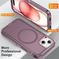 thumbnail image 5 of Allytechgroup iPhone 15 Plus Magsafe Case with Screen Protector, Military Grade Shockproof Rugged Hybrid Hard PC Back Cover Wireless Charging Bumper Phone Case for Apple iPhone 15 Plus,Purple, 5 of 7