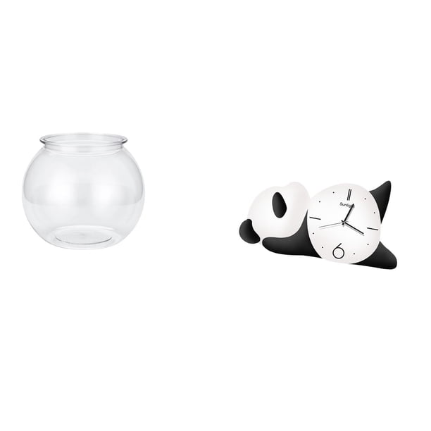Acuario de escritorio,Pecera pequeña transparente,pecera,jarrón,mesa,Reloj de pared,Reloj de pared Panda Decoración del hogar Lindo Creativo,Reloj de pared con forma de panda,moderno y