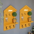 thumbnail image 1 of Estantería colgante para decoración de pared de madera | Expositor con forma de casa para dormitorio, salón, cocina | Diseño Floral Decorativo | Fácil de instalar | 12,2 x 7,87 x 2,36 pulgadas, 1 of 6