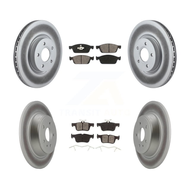 Transit Auto Front Rear Coated Disc Brake Rotors and Semi-Metallic Pads Kit for Car Ford Escape Lincoln MKC KGS-100976