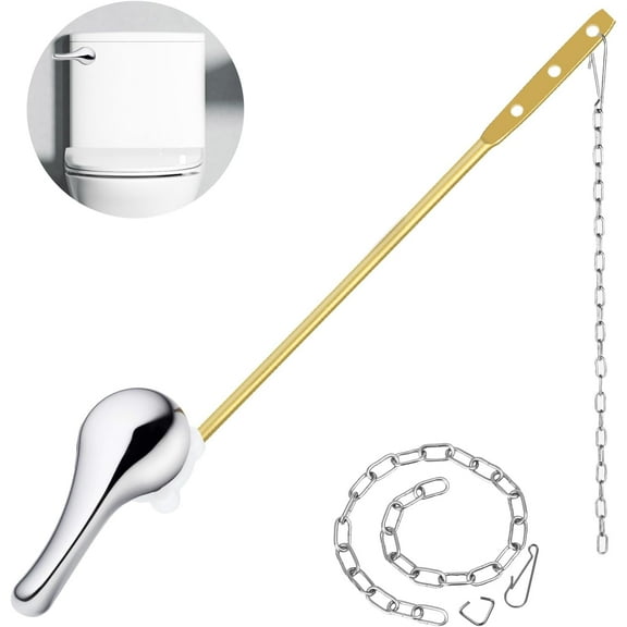 Toilet Handle Replacement Kit, Universal Toilet Flush Handle Trip Lever with H2 Brass Arm, Toilet Flusher Repair Kit Inside Tank Compatible with Mansfield Kohler American Standard TOTO Korky Gerber