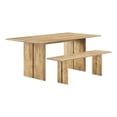 thumbnail image 2 of Modway Amistad 72" Rectangular Wood Dining Table and Bench Set in Oak, 2 of 7
