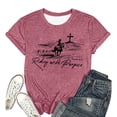 thumbnail image 6 of Trendfront Womens Summer Tops Western Riding with Purpose Graphic Tee Short Sleeve Crewneck Fashion T Shirts Casual Inspirational Shirts, 6 of 6