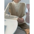 thumbnail image 4 of promation! Women Knitted Cotton V-Neck Vest JK Uniform Pullover Sleeveless Sweater School Cardigan, 4 of 6