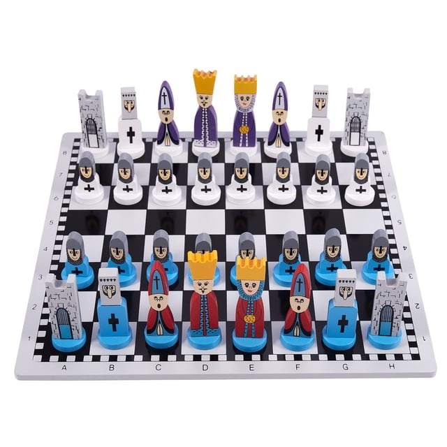Échecs en Bois Cadeaux pour Enfants Jouets d'Échecs de Modélisation de Dessin Animé
