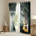 thumbnail image 3 of Electric Guitar Curtains & Drapes Music Theme Curtains, Grey Grunge Blackout Curtains Musician Popstar Living Room Curtains, Punk Rock Music Instruments Window Curtains, 3 of 6