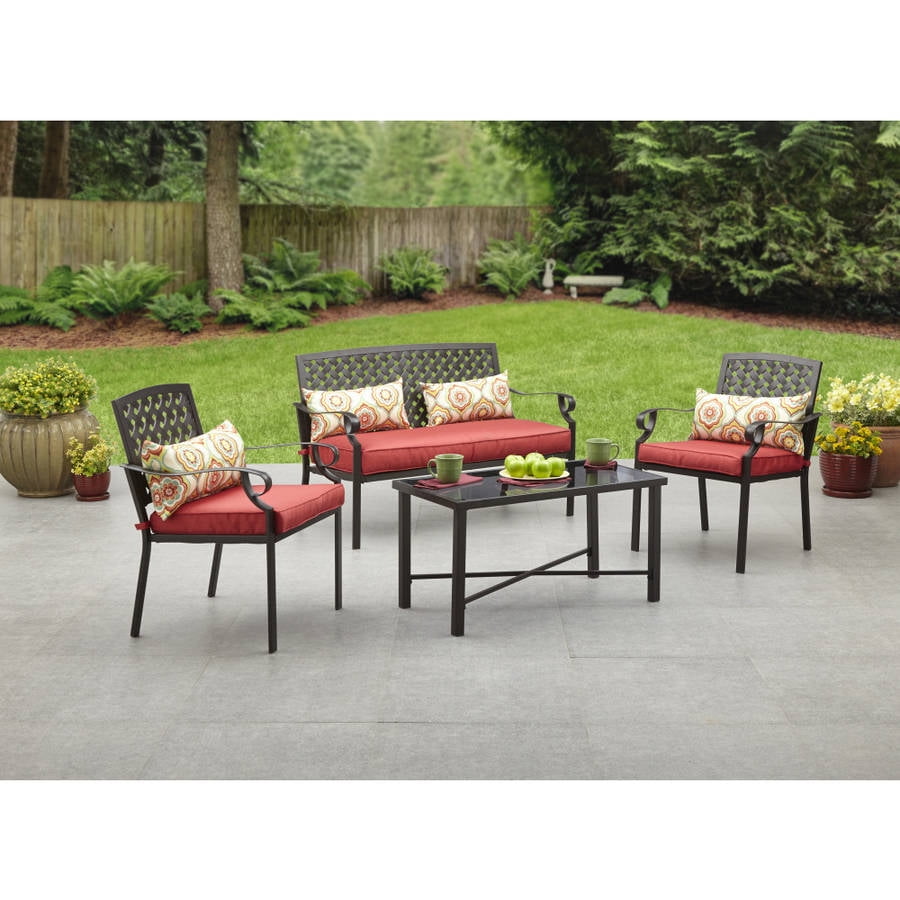 Alexandria Crossing 4 Piece Outdoor Conversation Set Seats 4 with Alexandria Crossing 7piece Patio Dining Set