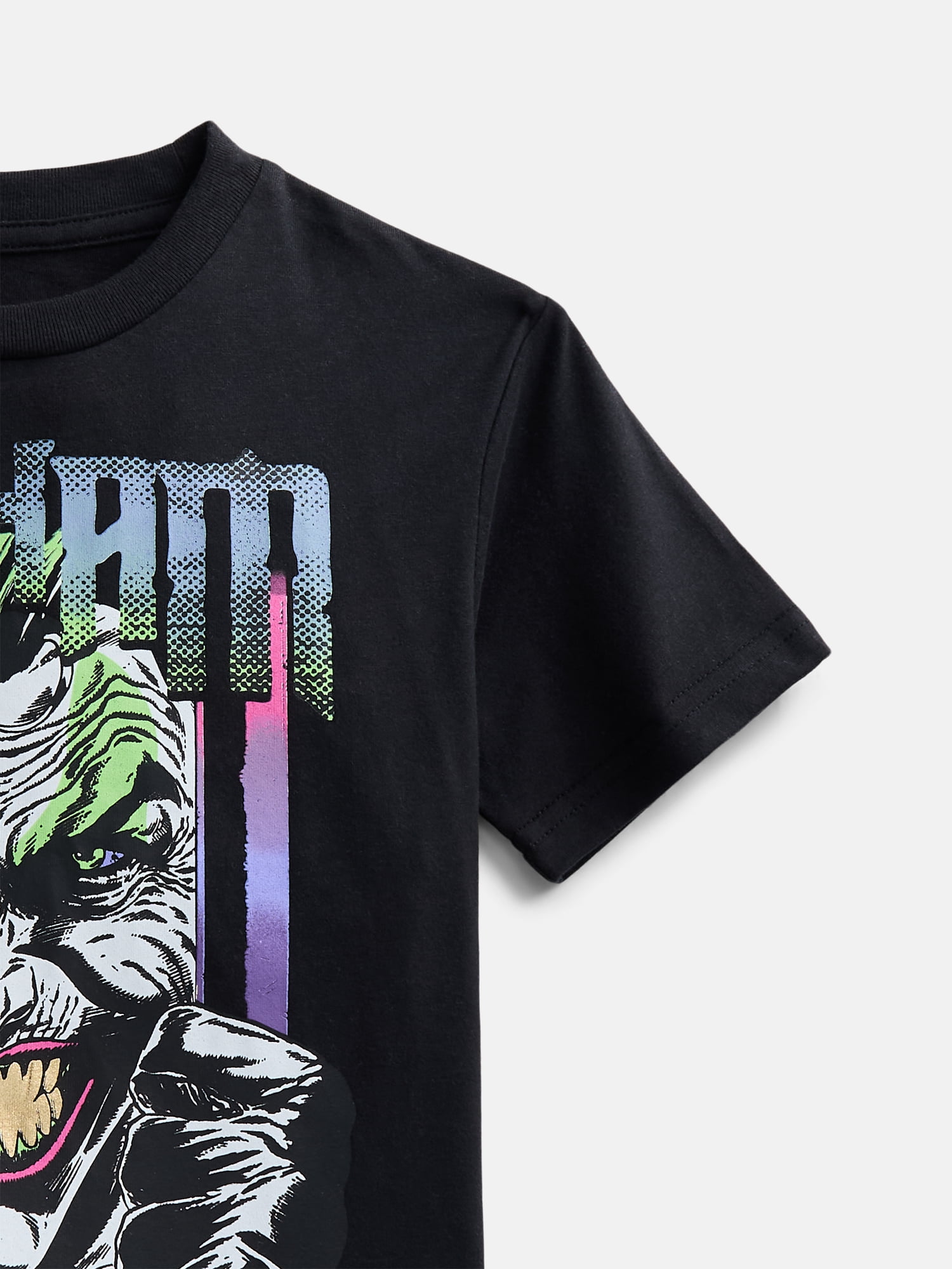Batman The Joker Boys Graphic Halloween Tee with Short Sleeves, Sizes 4-18